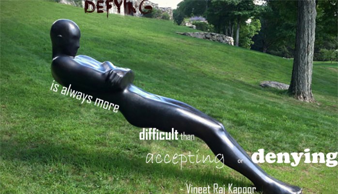 Defying is more difficult than accepting or denying - Vineet Raj Kapoor