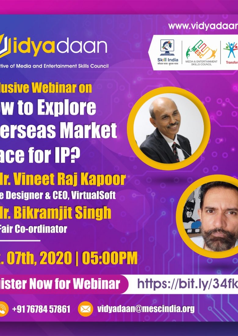 MESC How to Explore Overseas Market Places for IP Speaker Vineet Raj Kapoor SXILL chandigarh design school