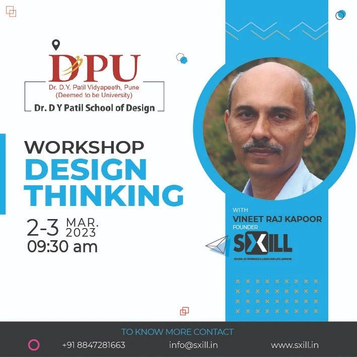 Design Thinking Workshop by Mr Vineet Raj Kapoor at DY Patil University School of Design, Pune