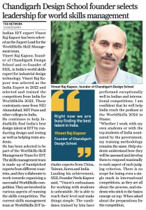 – Indian IDT Expert Vineet Raj Kapoor selected Expert Lead for Worldskills Skill Management Team