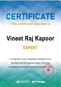 Vineet Raj Kapoor Expert Certificate International Shenzhen Invitational Competition Shenzhen China